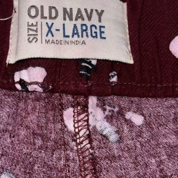Old Navy Snowman Pattern Pajama Pants X-Large 100% Cotton Red Winter - Picture 3 of 8